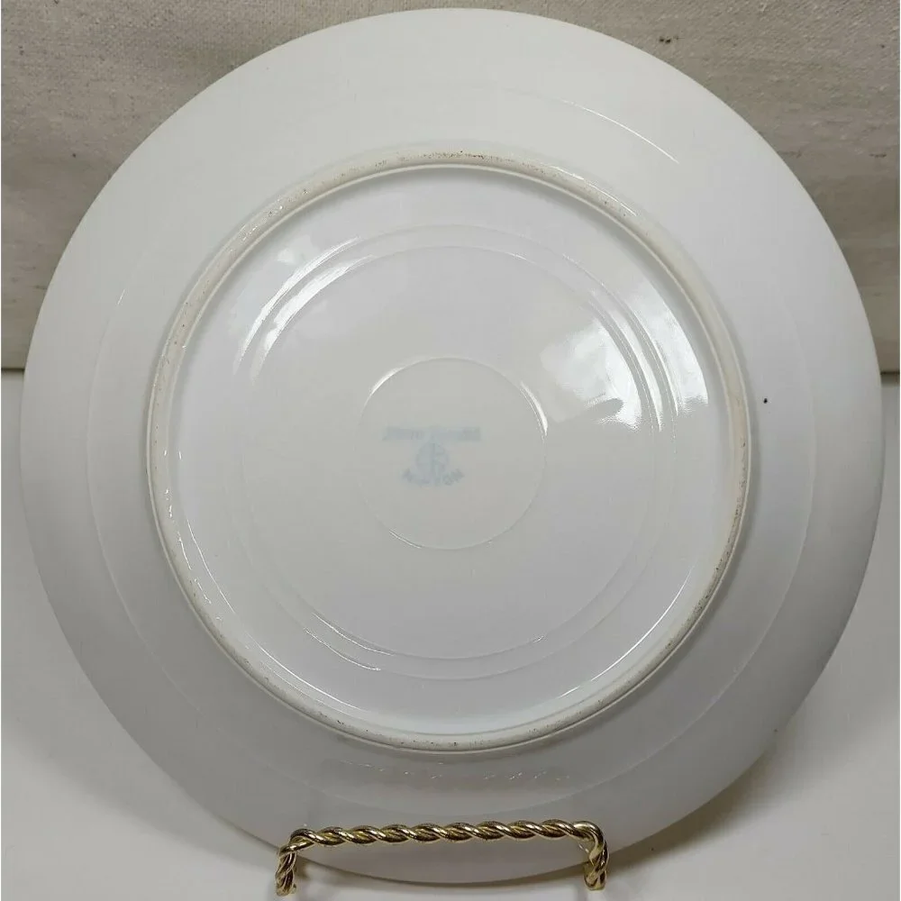 Nippon Ceramics White Round Shape Floral Gold Rim Hand Painted Salad Plate Three - Picture 7 of 8
